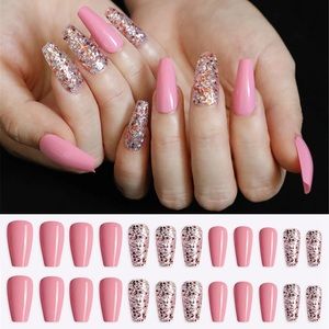 BNIB sparkle and pink nails